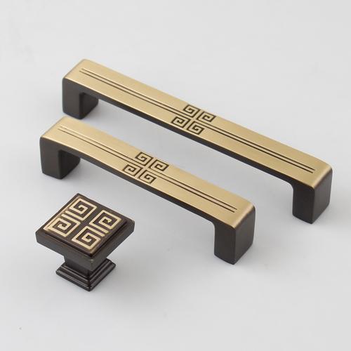 [鑫照家居专营店] 新中式纯铜柜门拉手衣柜橱柜门把手抽屉仿古柜子