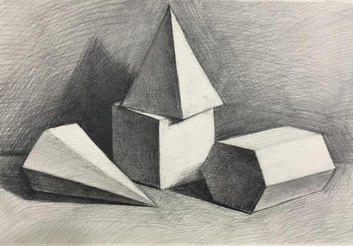 素描#     几何形体组合(4个)