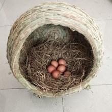 窝编草编侧翻母鸡手工鸡窝草编鸡窝特大号鸽子窝猫窝防下蛋芦丁窝