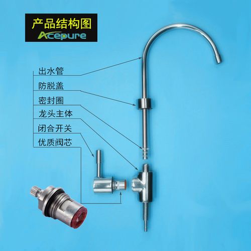 2分鹅颈龙头净水器水龙头2分快接进水口径单冷不锈钢移动台面龙头