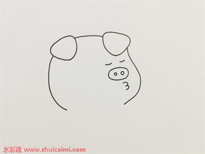 猪简笔画的画法步骤图解