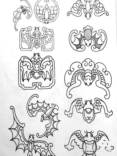 蝙蝠中国传统纹样_中国传统_创意美术_创意美术_文化