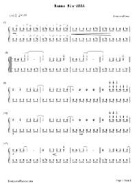 mamma mia-abba双手简谱预览1