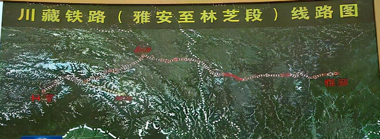 川藏铁路线路走向示意图