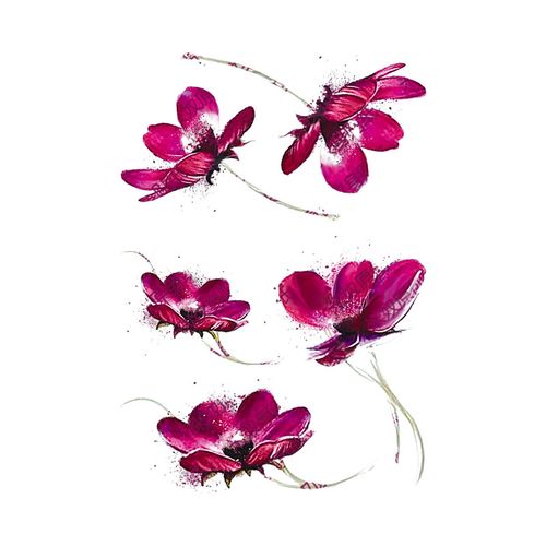 米奴纹身贴纸 蝴蝶兰花 蕙质兰心 组图 彩色防水纹身贴女_7折现价10元