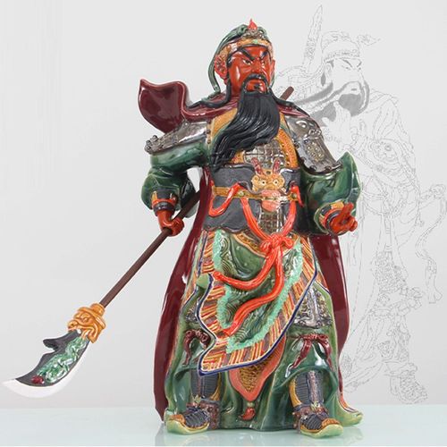 陶瓷关公佛像开业招财武财神关公像供奉财神爷神像关二爷关羽摆件