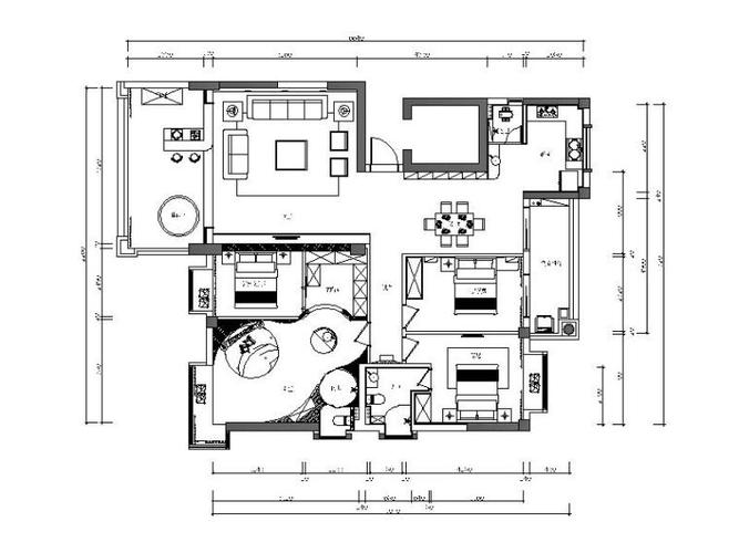 现代简约风格样板间设计全套cad施工图(含效果图)