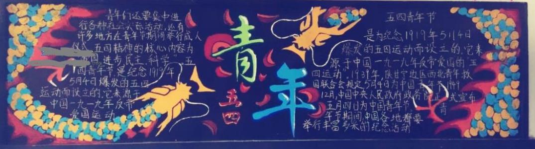 大学生五四青年节黑板报图片-弘扬五四精神