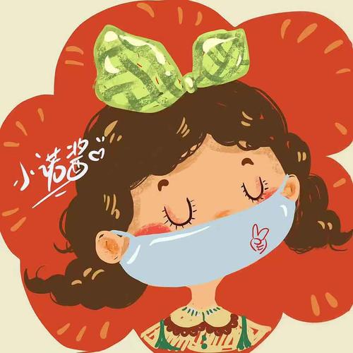 复古小头像们疫情期间戴口罩的宝宝们