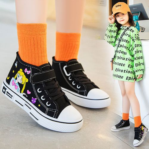 儿童帆布鞋女2020春秋新款单鞋中大童女童布鞋小学生