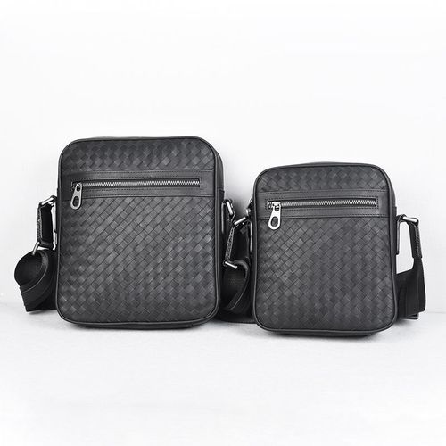 jia bv编织男包单肩包真皮男士商务休闲头层小牛打蜡