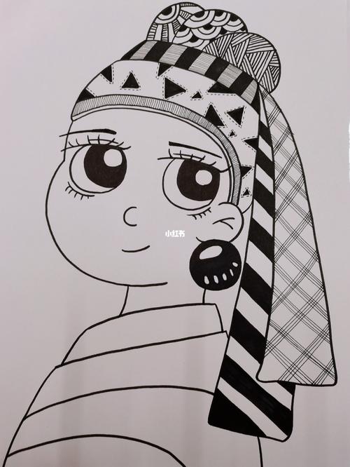 q版的戴珍珠耳环的少女(附有步骤图)