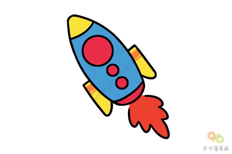 漂亮的小火箭简笔画