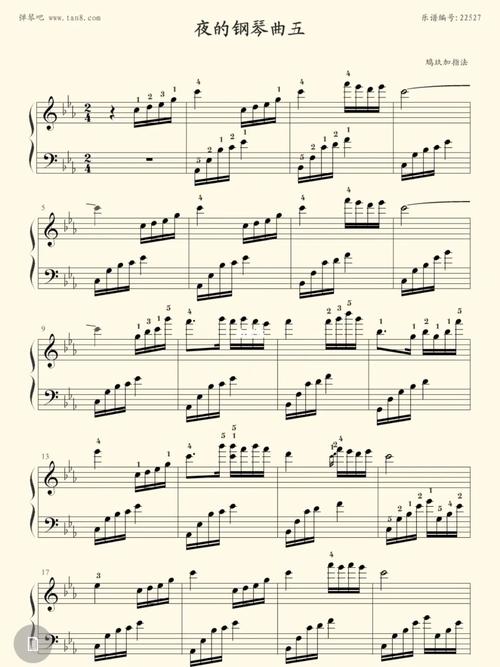 夜的钢琴曲五|钢琴谱_钢琴曲_钢琴谱_钢琴_娱乐_音乐