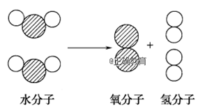 下图是水分子在一定条件下分解的示意图,从中获得的信息不正确的是( )