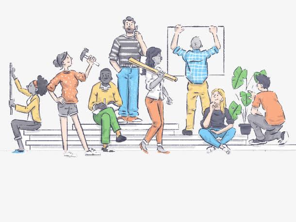 关键词 : 卡通漫画,国外创意素材,人群,台阶