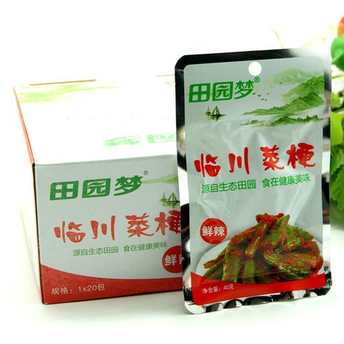 包邮江西抚州特产田园梦鲜辣临川菜梗40g*20袋盒装新鲜下饭芥菜梗