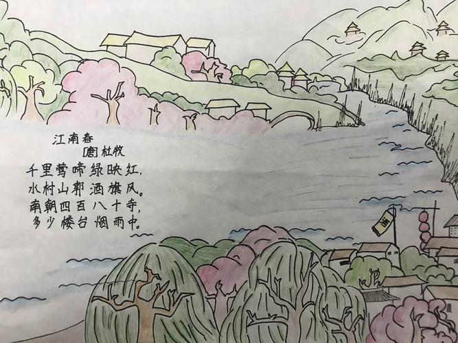 六年级学生作品展示第二十六期之古诗配画