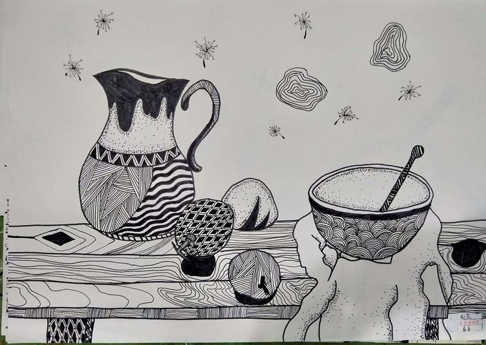 写生线描装饰画