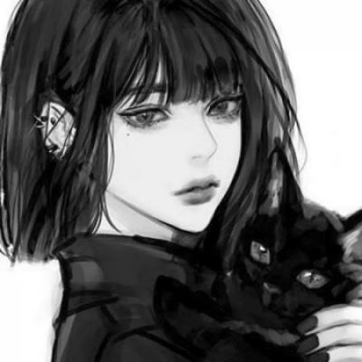 超霸气女生头像黑白二次元冷漠无情女生头像