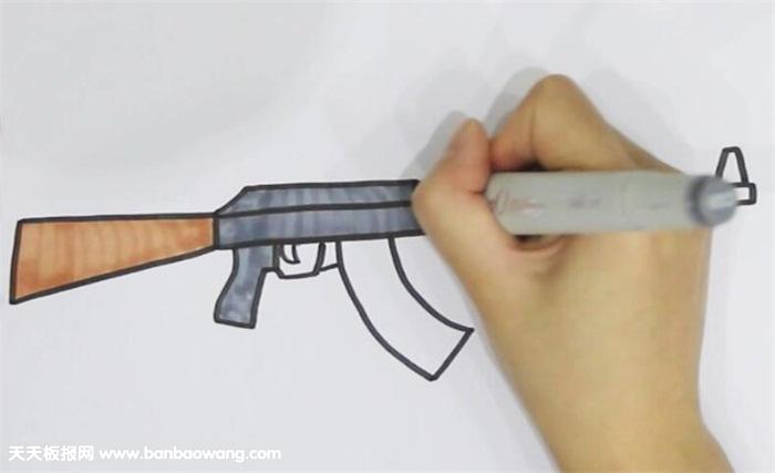 枪简笔画