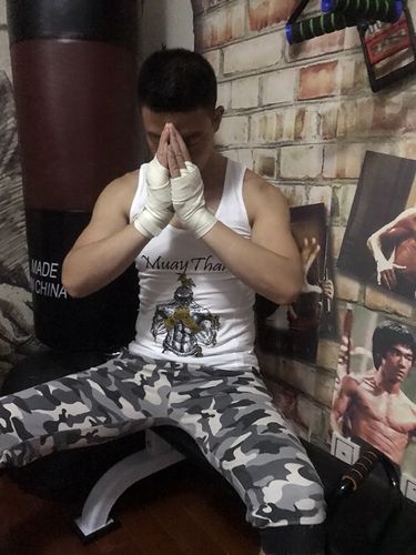 男拳击散打搏击短裤运动训练衣服背心t修身型潮青年夏季纯棉泰拳