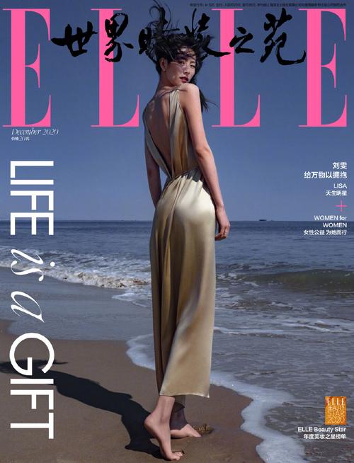 【杂志】刘雯出镜elle十二月刊封面 同时曝光海边内页