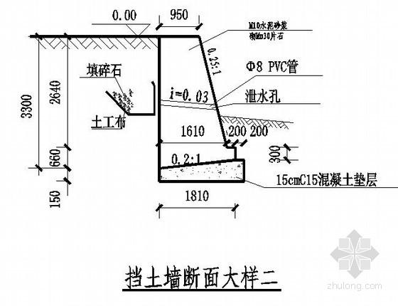 内容简介 立面展开图,挡土墙断面大样共两张图纸.