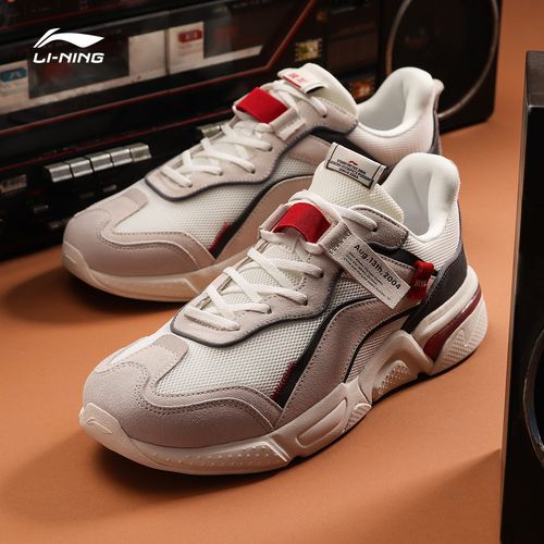 李宁时尚运动鞋增高厚底老爹复古休闲鞋龙时尚新款运动休闲鞋
