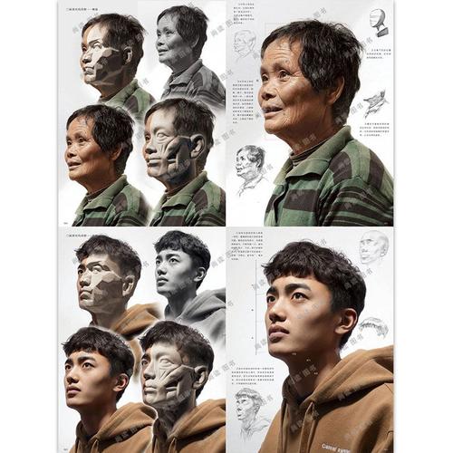 角度素描人物半身像照片对画写生临摹范本联考美术绘画册教材程书-图4