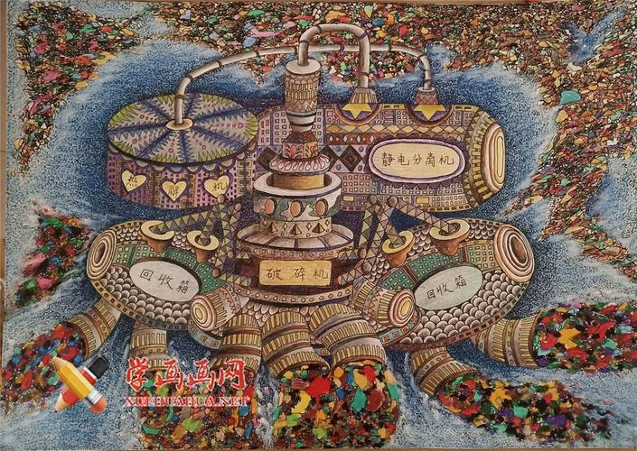 一等奖中学生科幻画《塑战速决》赏析