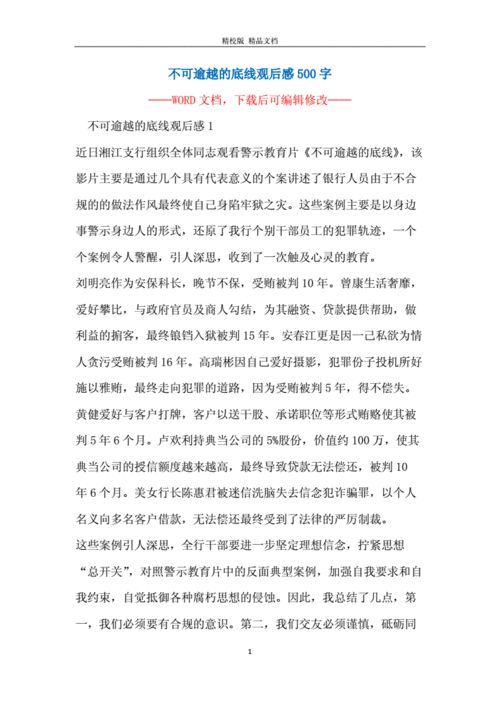 不可逾越的底线观后感500字.docx 8页