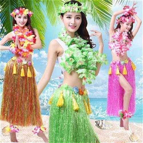 夏威夷草裙舞g裙i子成人海草舞蹈服装演出道具年会舞台表演加厚套