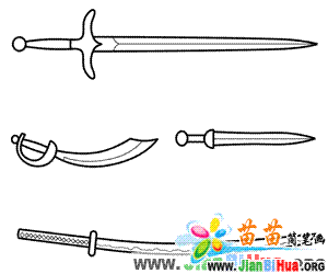 剑简笔画武器篇