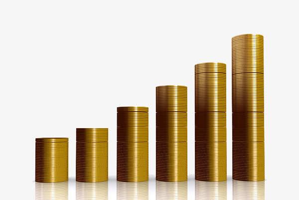 金融素材金币柱状图免抠素材免费下载_觅元素51yuansu