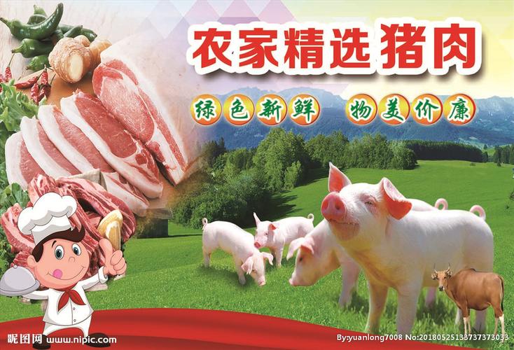 新鲜猪肉 农家 肉铺海报 展板图片
