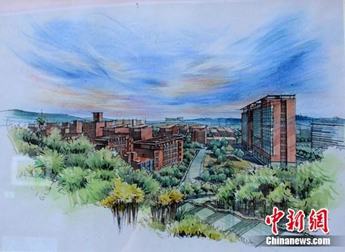 江西一高校学生手绘校园风景办画展(图)