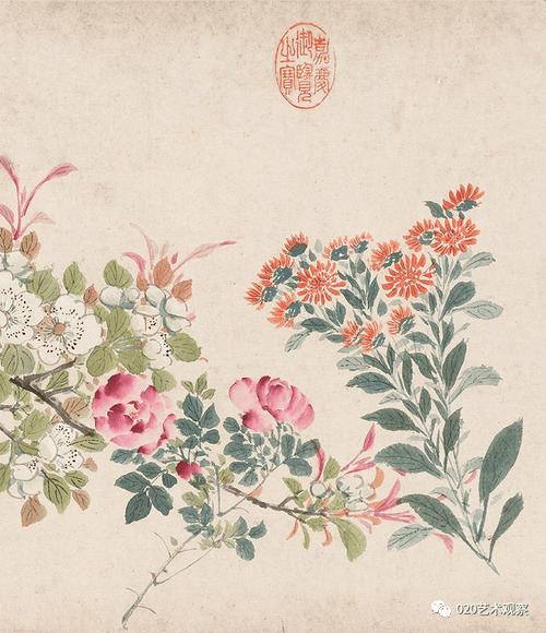 此卷花卉种类达一百余种, 但长度尚不及周之冕《百花图卷》二分之一.