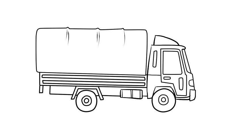 大卡车涂色画