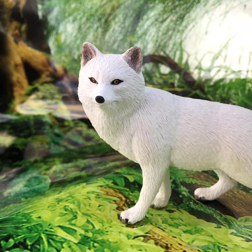 狐狸玩具 美国safari正品北极狐 大银狐 白狐狸模型儿童玩具 道具