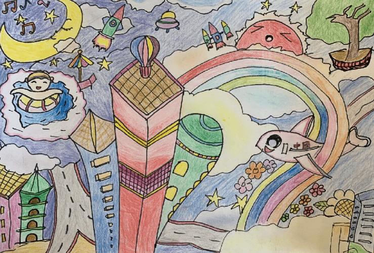 过科技绘画比赛这个平台,展示自己的科学思维和创造才能