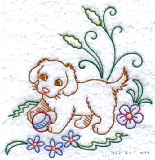「刺绣作品」30个简笔画风格的可爱刺绣图案