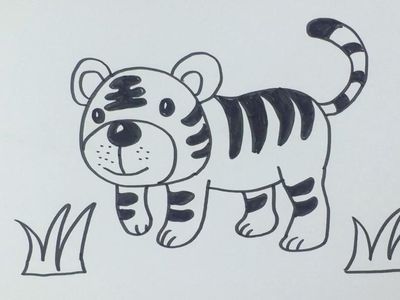 幼儿老虎的简笔画步骤图解