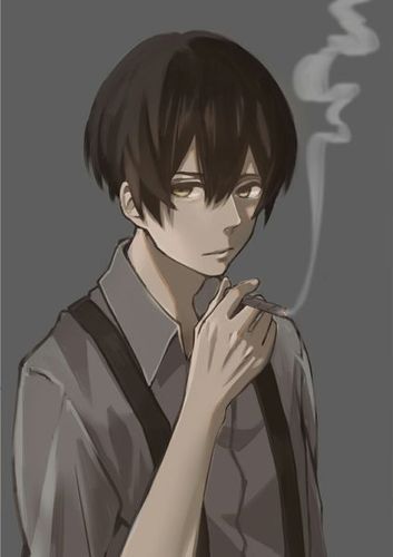 谁能帮我找一个动漫男生黑白抽烟的头像