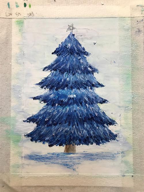 油画棒|圣诞树90附教程步骤_油画_圣诞树_彩铅_油画
