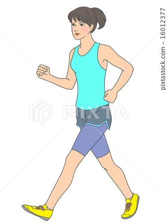 行为/动作 走路 插图 女性散步的夏天 首页 插图 姿势/表情/动作 行为