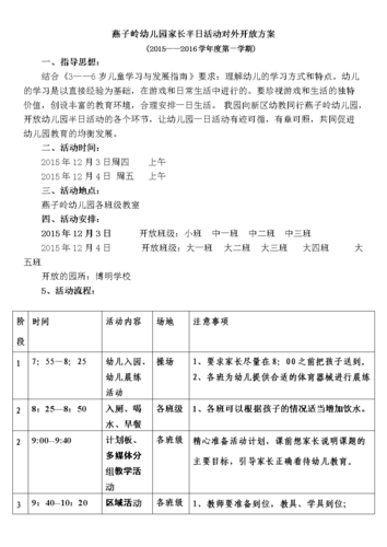 燕子岭幼儿园家长半日活动对外开放具体方案.doc