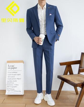 里贝斯曼品牌结婚西装男套装韩版修身潮流帅气新郎礼服休闲男士西服