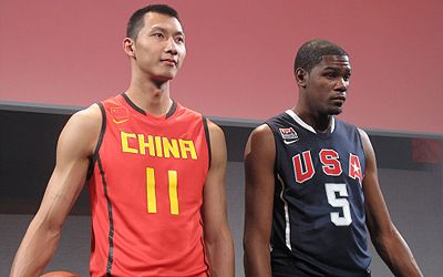 中美男篮世锦赛新球衣 易建联杜兰特试新战袍(图)