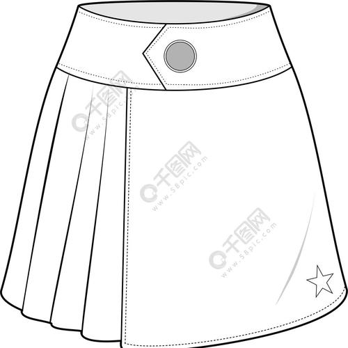 半身裙短裙服装款式cdr可编辑